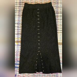 Knit Pencil skirt with silver pearl accents